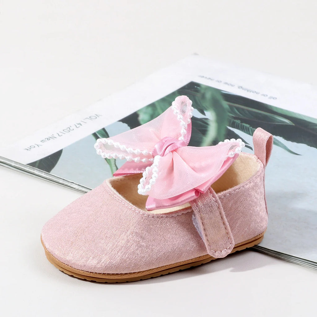 Spring And Autumn 0-18 Months Newborns Wearing Outward Walking Shoes With Durable Soft Sole And Non Slip Princess Shoes