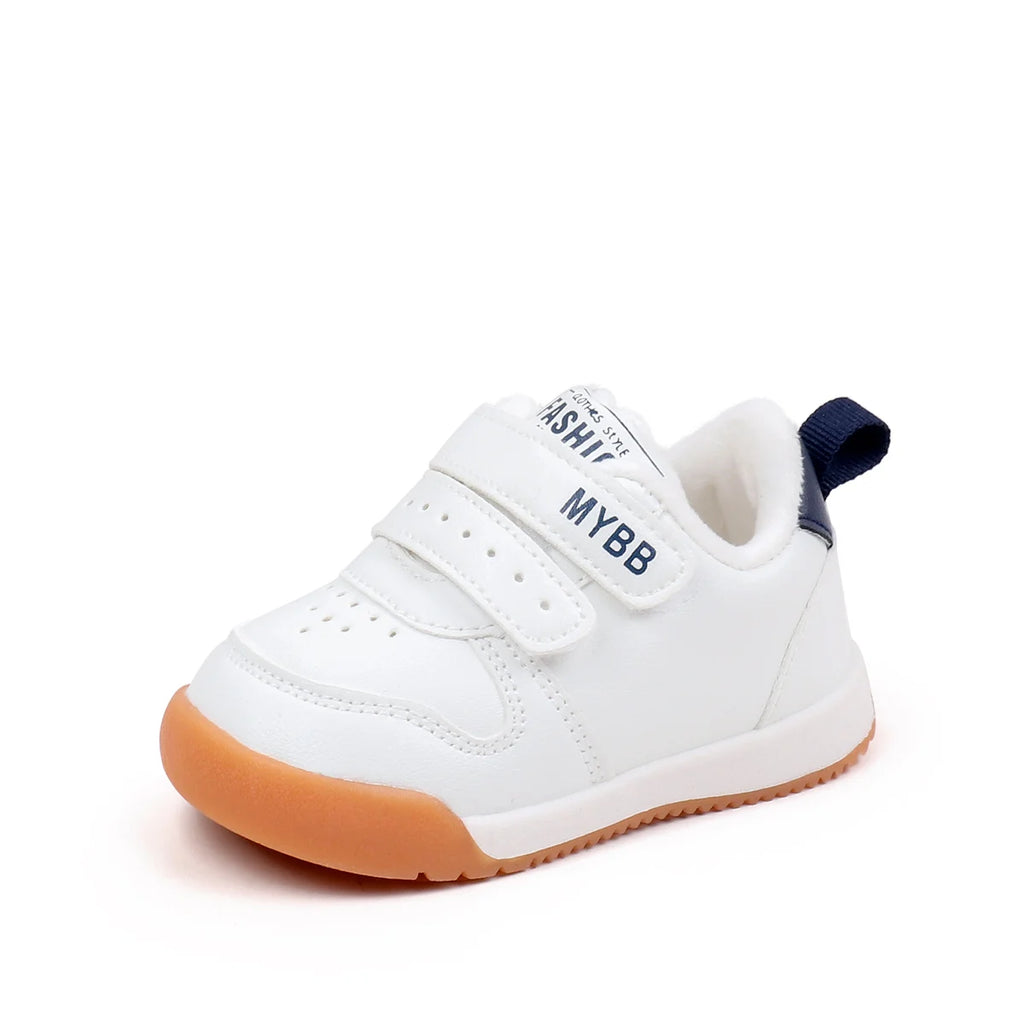 Winter Trendy New Baby Walking Shoes For Boys And Girls Small Children Anti-Slip Soft Sole White Sneakers