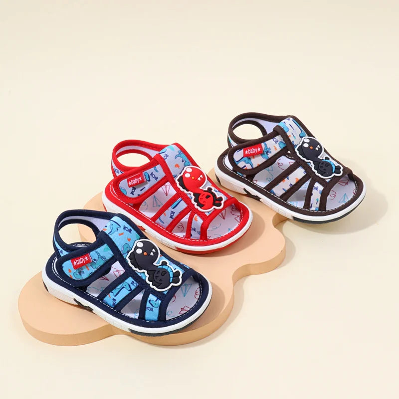 2025 Baby Sound Shoes Toddler Prewalking Summer Sandal High Quality Cute Animal for Boys and Girls Kid Squeaky Sneaker MY2402