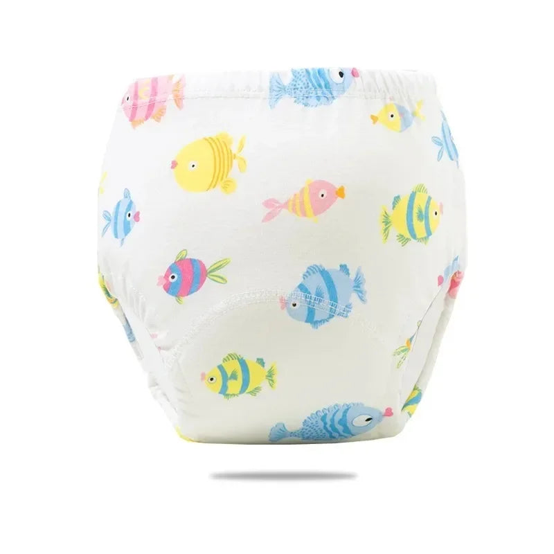 Baby Cartoon Potty Training Pant Washable Reusable Soft Cotton Cloth Diaper for Toddler Boy Girls Breathable Cotton Diaper Nappy