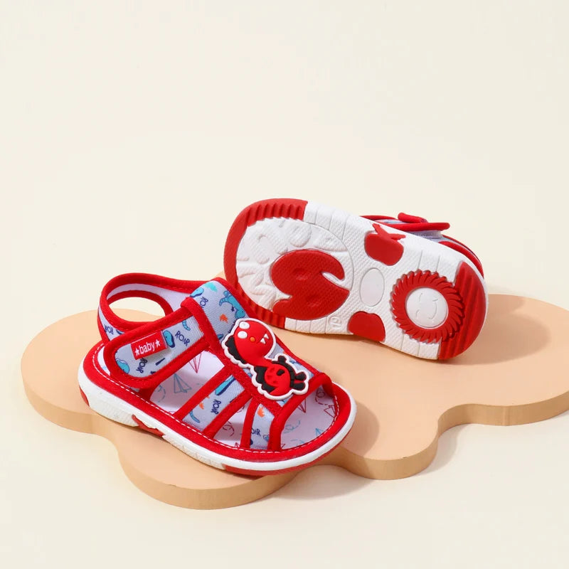2025 Baby Sound Shoes Toddler Prewalking Summer Sandal High Quality Cute Animal for Boys and Girls Kid Squeaky Sneaker MY2402
