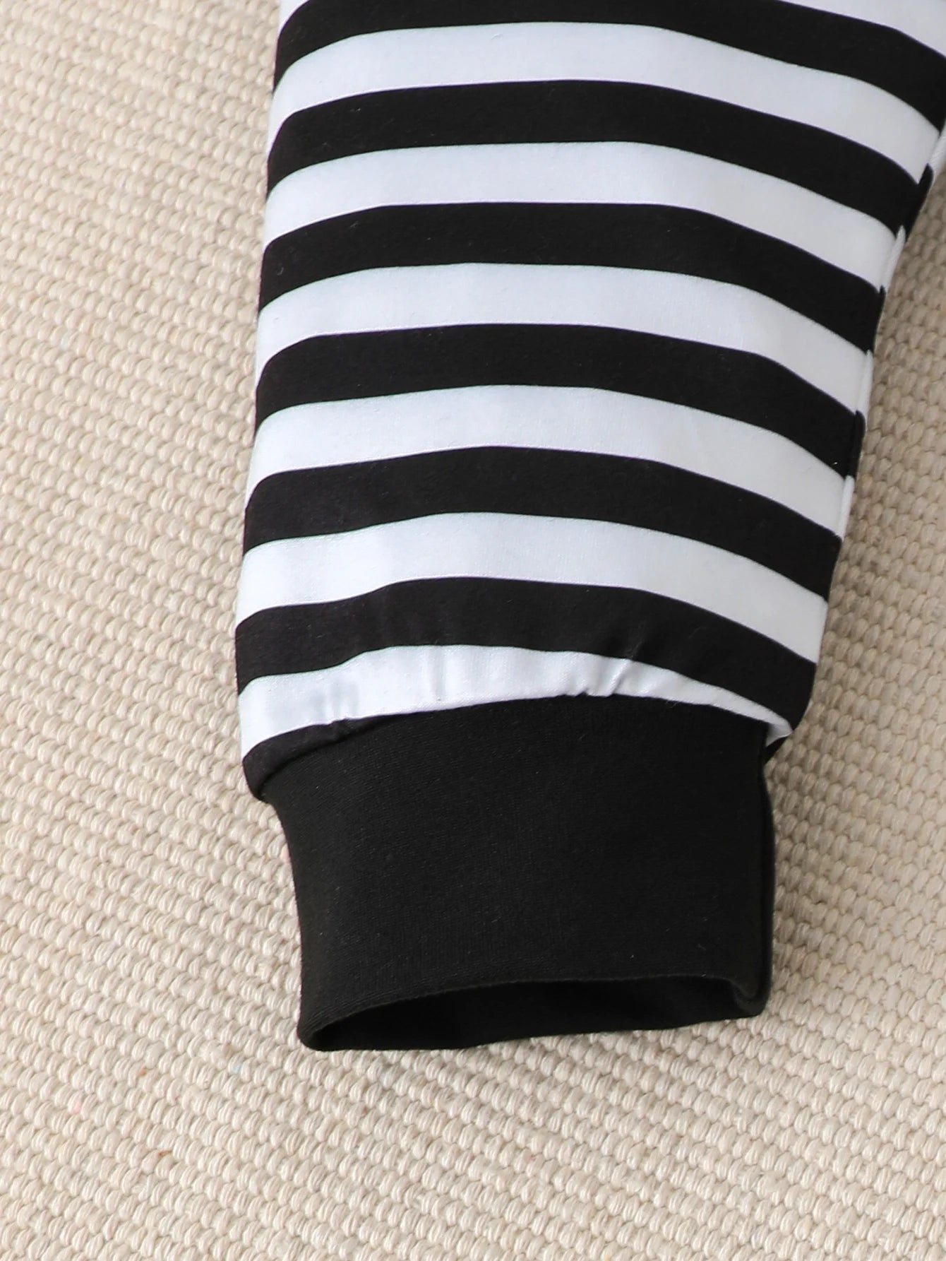 3Pcs Newborn Boy Baby Set Round Neck Digitally Printed Onesie + Black Striped Pants + Hat Set for 0-18 Months boy Baby Set