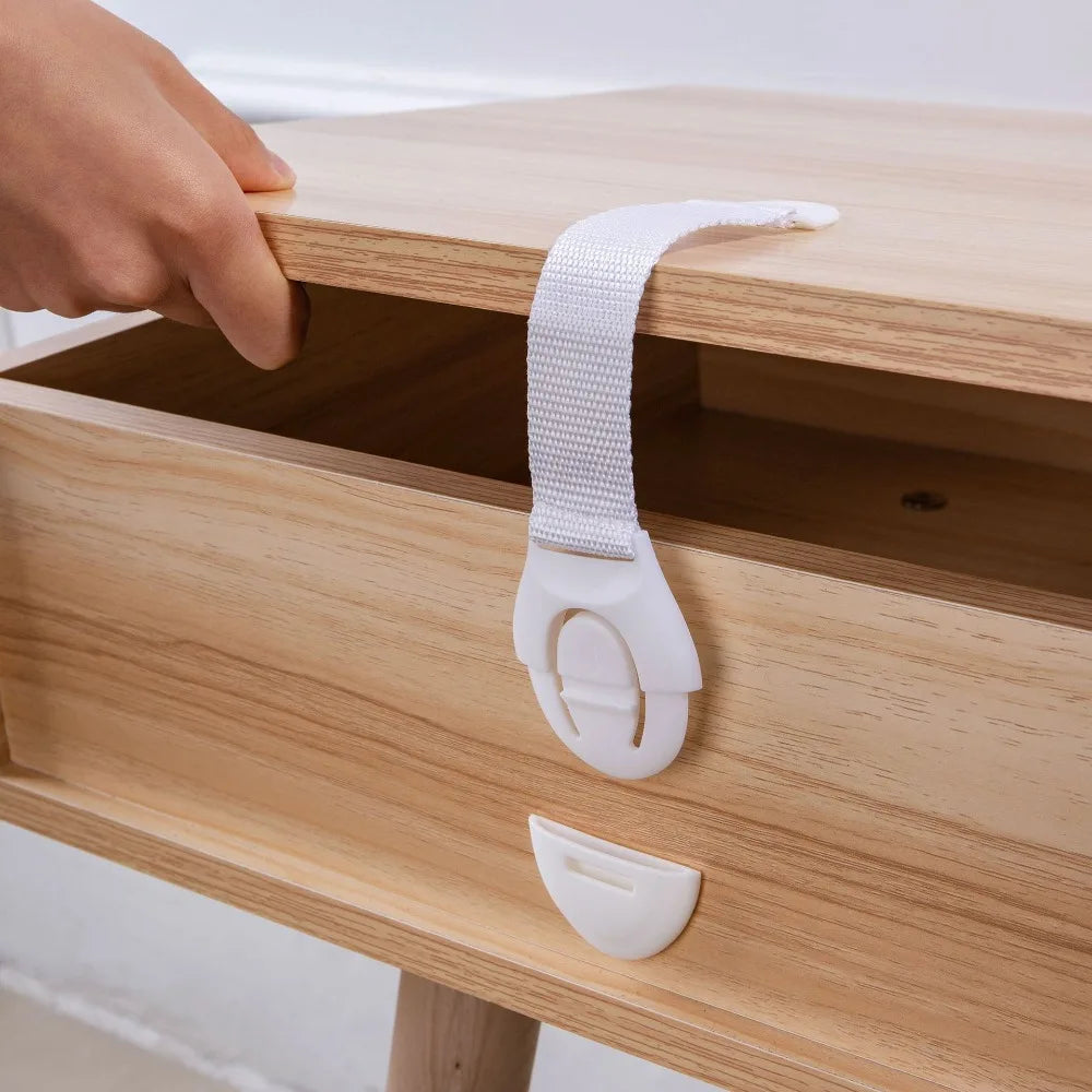 1-100Pcs Lot for Baby Furniture Door Drawer Lock Cabinet Door Multi-Functional Ribbon Lock Buckle Baby Proof Security Protector
