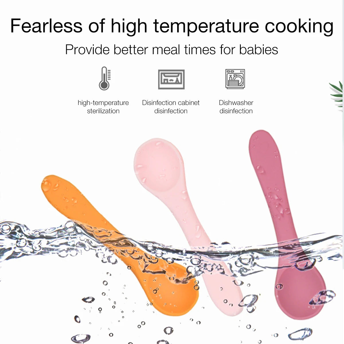 Soft Silicone Baby Feeding Spoon BPA Free Newborn Infant Weaning Spoon Heat Resistant Chewable Training  Daily Feeding Tableware