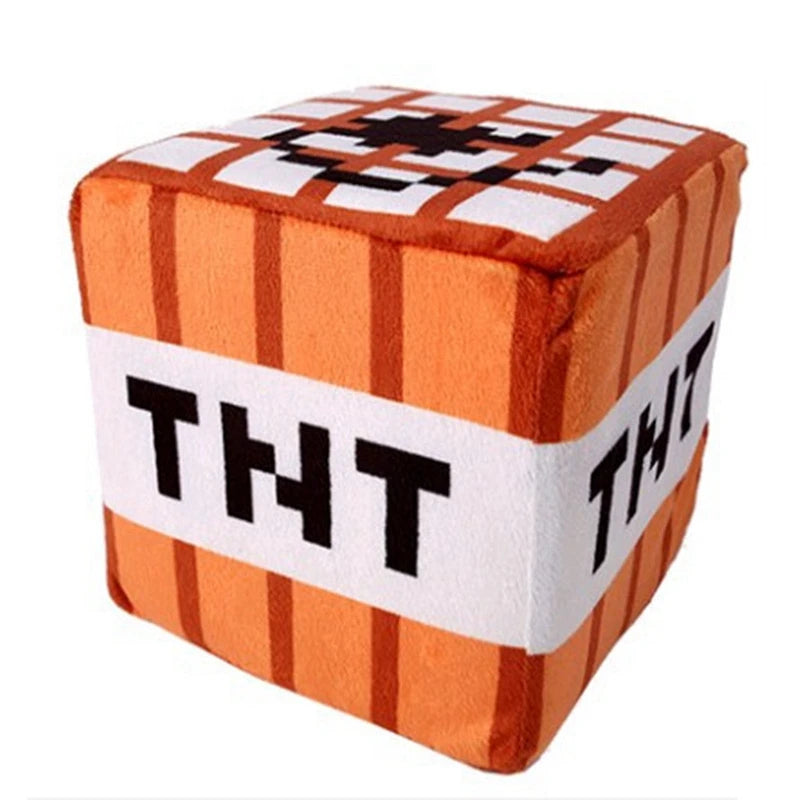 Nice Tnt Plush Pillow Cube Bomb Toy Key Chain Pendant Soft Plush Stuffed Toys Xmas Birthday Gifts For Kids Spoof Decoration