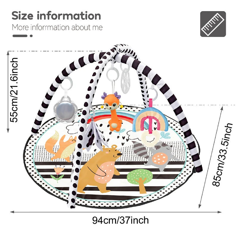 Baby Educational Fitness Frame Gym Play Mat 0-36 Months Tummy Time Crawling Game Blanket Toys Play Mat Rack Crawling Blanket