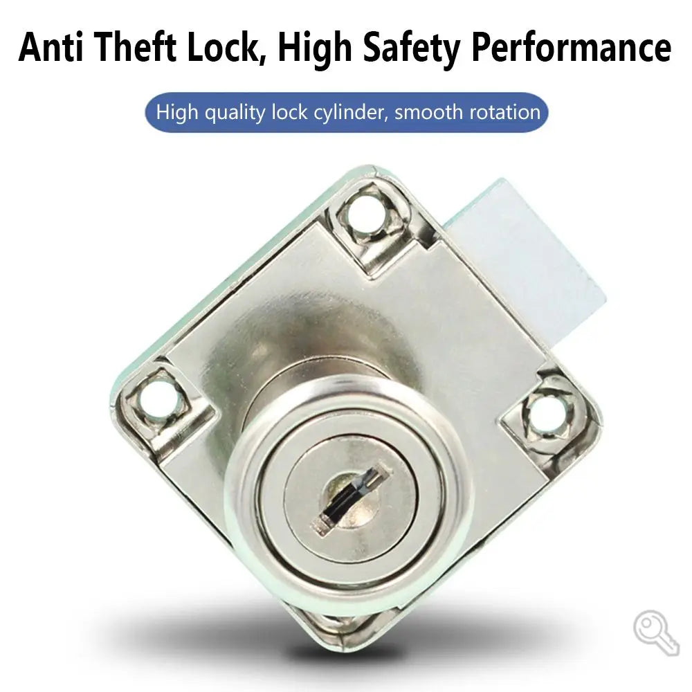 Office Burglarproof Zinc Alloy Cabinet Locker Wardrobe 2 Keys Drawer Lock