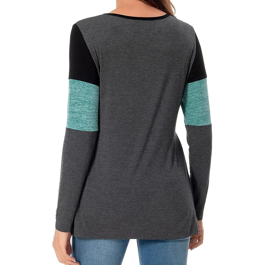 Maternity Nursing T Shirt Pregnant Womens Long Sleeve Patchwork Nursed Tops Blouse For Breastfeeding Pregnancy Clothes Pullover