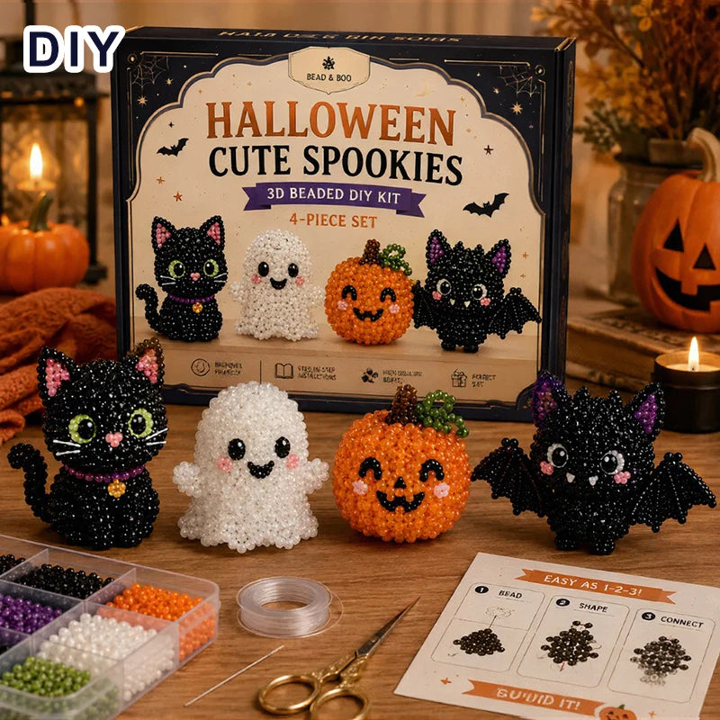Cute Farm Animal Bead Craft Kit Diy 3d Beaded Ornament Set Perfect For Home Decor Keychains & Gift Giving Easy Craft For Kids