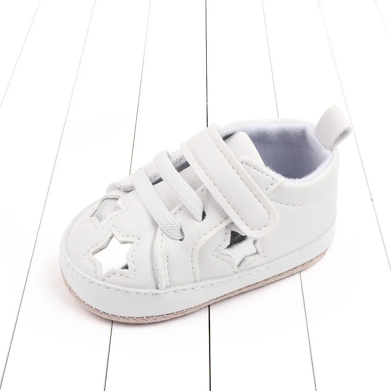 Shiny Stars Baby Prewalking Shoes Anti Slip Soft PU Non Slip 0 to 18 Months BC2275 First Steps
