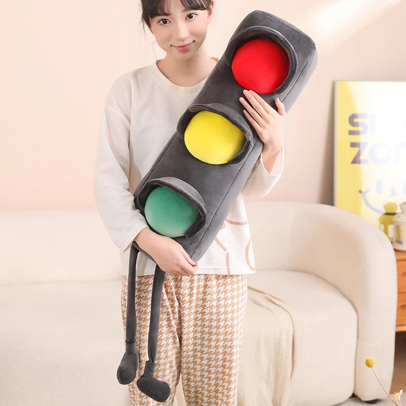 Lifelike Stuffed Signal Lamp Plush Toys Soft Traffic Light Toys For Children Funny Traffic Game Props Creative Home Decor