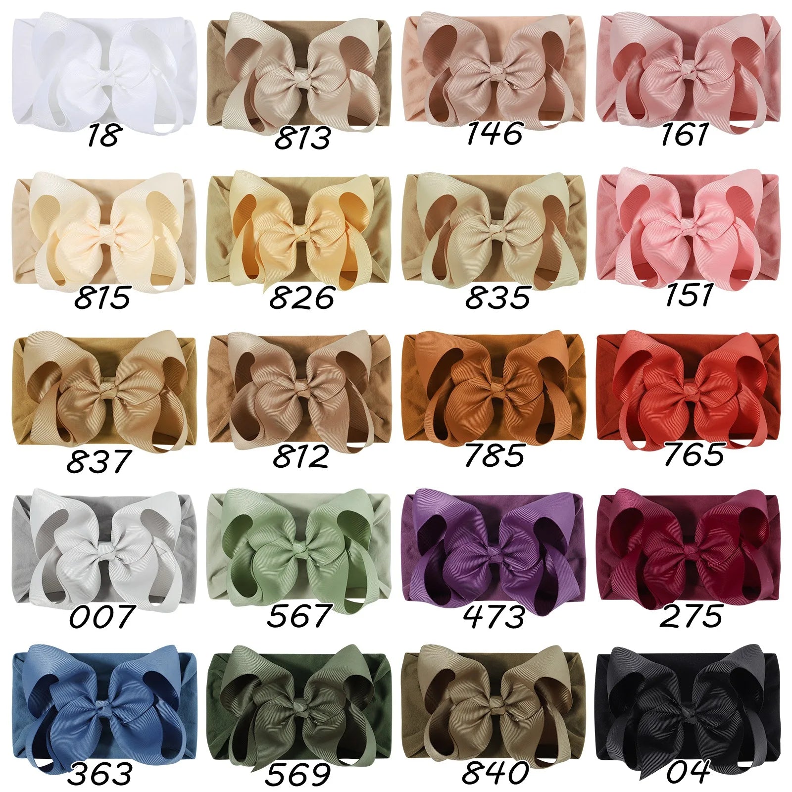 1pcs Large Ribbon Bow Baby Headband Girls Wide Nylon Turban Newborn Bow Headwrap Baby Gift Super Soft Infant Hair Accessories