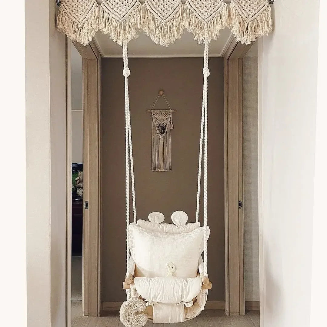 Baby Indoor Hanging Swing Infant Gear Hanging Chair Small Basket Cloth Rocking Chair Household Children Swing Nursery Comfort