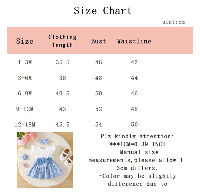 Baby Girl dress Round neck Flying sleeves Heart print Dress+Bow for 0-18 Months Summer Baby girl Fashion Sweet Princess Dress