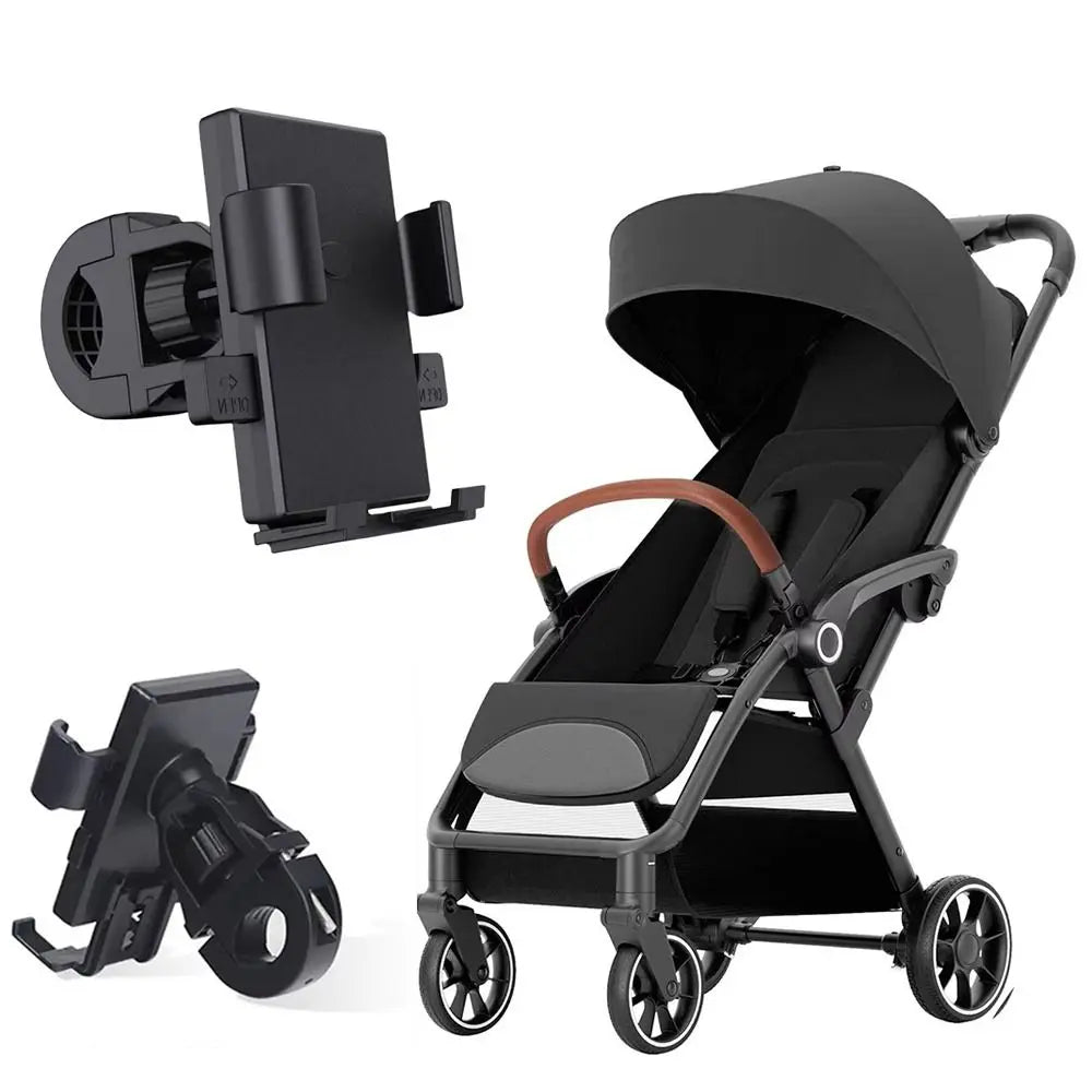 Baby Stroller Cell Phone Holder Baby Pram 360° Rotate Smartphone Bracket Shockproof Adjustable Lazy Phone Holder