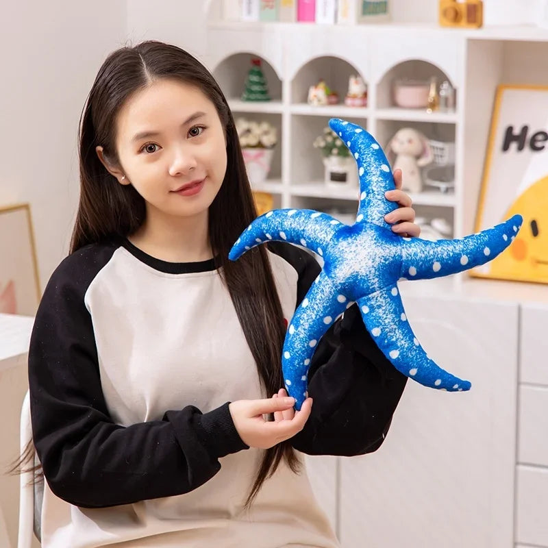 New 40CM Simulation Starfish Pillow Doll Plush Stuffed Marine Animals Toy Nap Pillow Backrest Cartoon Birthday Holiday Gift