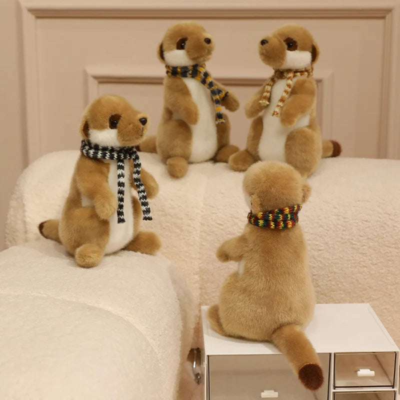Accompanying Decoration 1pc 22cm Lovely Meerkat Plush Toy Cute Meerkat Doll With Scarf Stuffed Soft Animal Toy Kawaii Toy Gifts