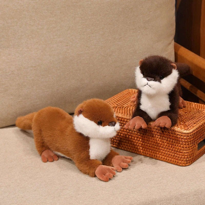 New 40cm Cute Otter Plush Toys Fluffy Cozy Magnetic Animal Doll Cute Well-behaved Lying Doll Funny Toys Nice Accompany Gift