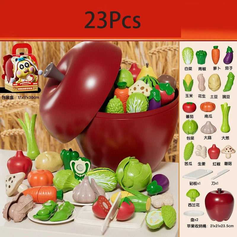Montessori Chechele Educational Toy Gift Box Paste Simulation Durian Grapefruit Cherry