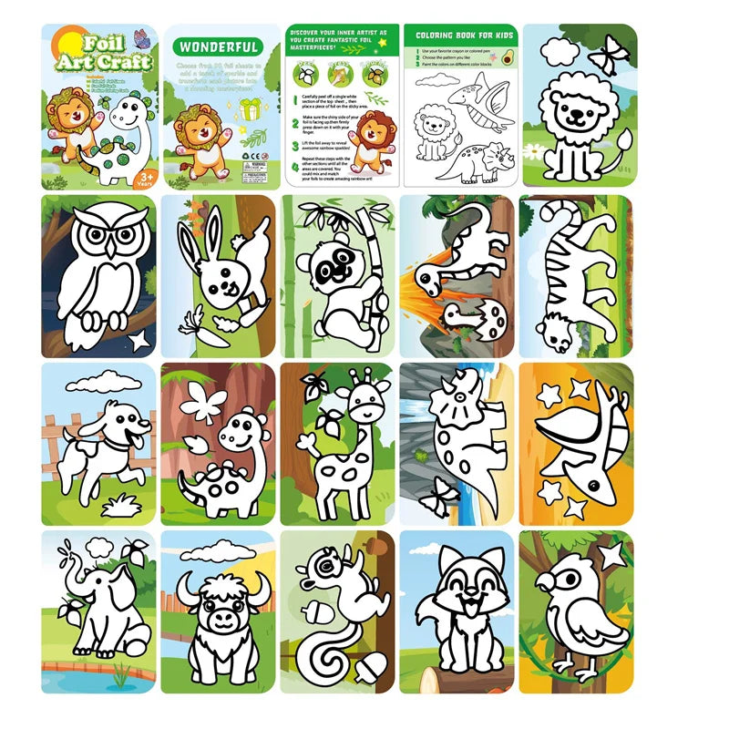 DIY Cartoon Magical Transfer Painting Crafts for Kids Arts and Crafts Toys Children Creative Educational Learning Drawing Toys