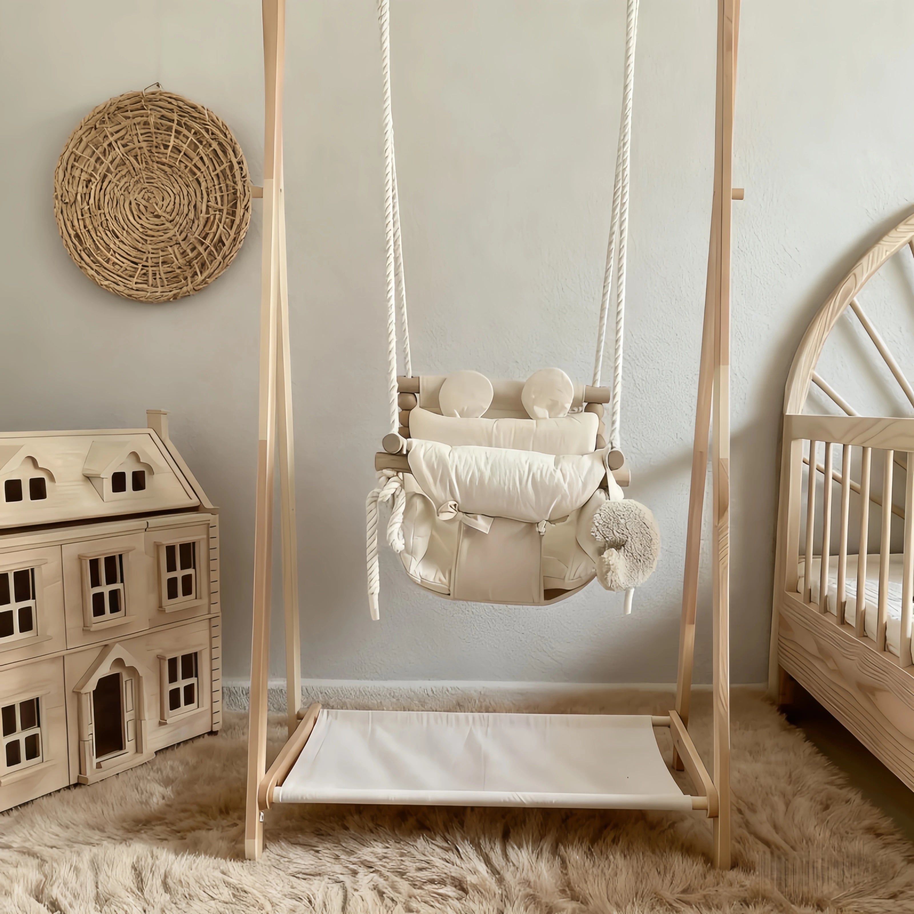 Baby Swing Ins Style Infant Household Indoor Hanging Chair Baby Small Hanging Basket Swing Cloth Rocking Chair Photography Props