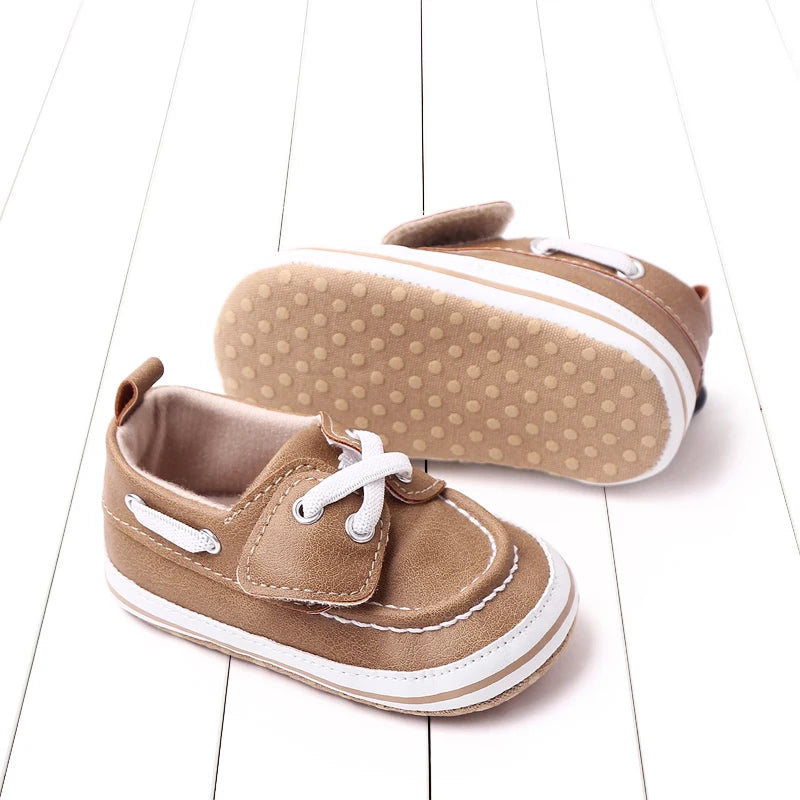 2025 Spring and Autumn New Casual Canvas Baby Shoes with Soft Soles Lace-Up Baby Shoes Dome-shaped Shoes Learning Walkers