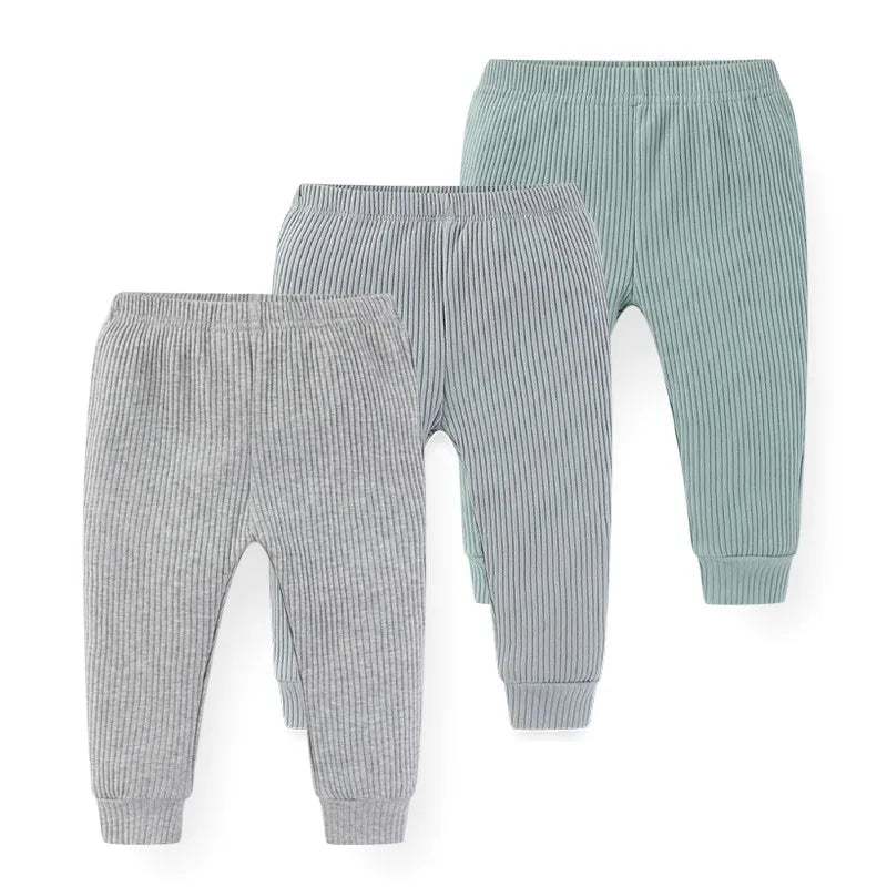 Baby Pants 3 Pack Solid Color Cotton Soft Newborn Unisex Trousers Four Seasons Infant Clothes