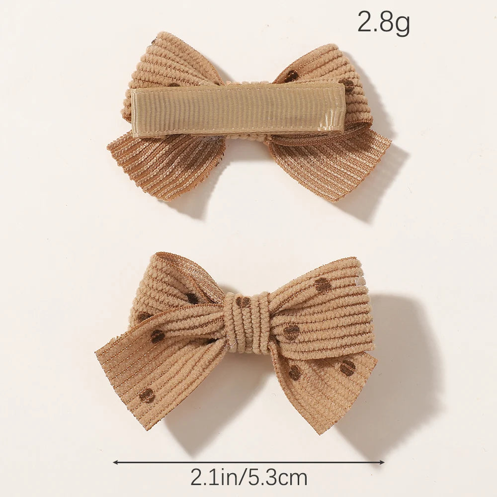 6/12Pcs Polka Dot Bow Hair Clips for Kids Toddler Baby Girl Bowknot Hairpin Set Lovely Hair Accessories Gift Wholesale