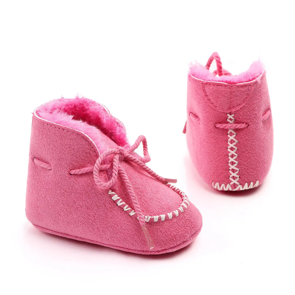 Winter Baby Girls and Boys Thick Warm Plush Fur Booties Fashion Design Soft Soled Comfortable High Quality Prewalker Shoes D2245