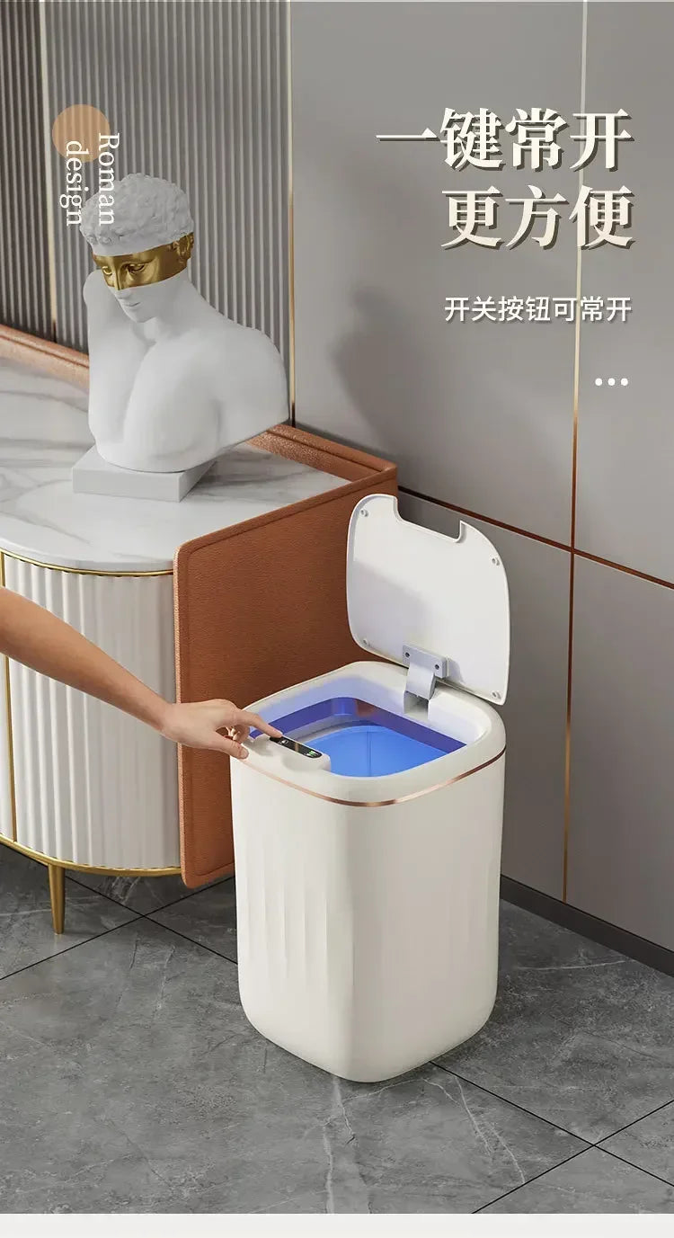 20L Smart Trash Can with Lid Waterproof Large-capacity Trash Bin Rechargable Automatic Garbage Can Fo Kitchen Bedroo Wastebasket