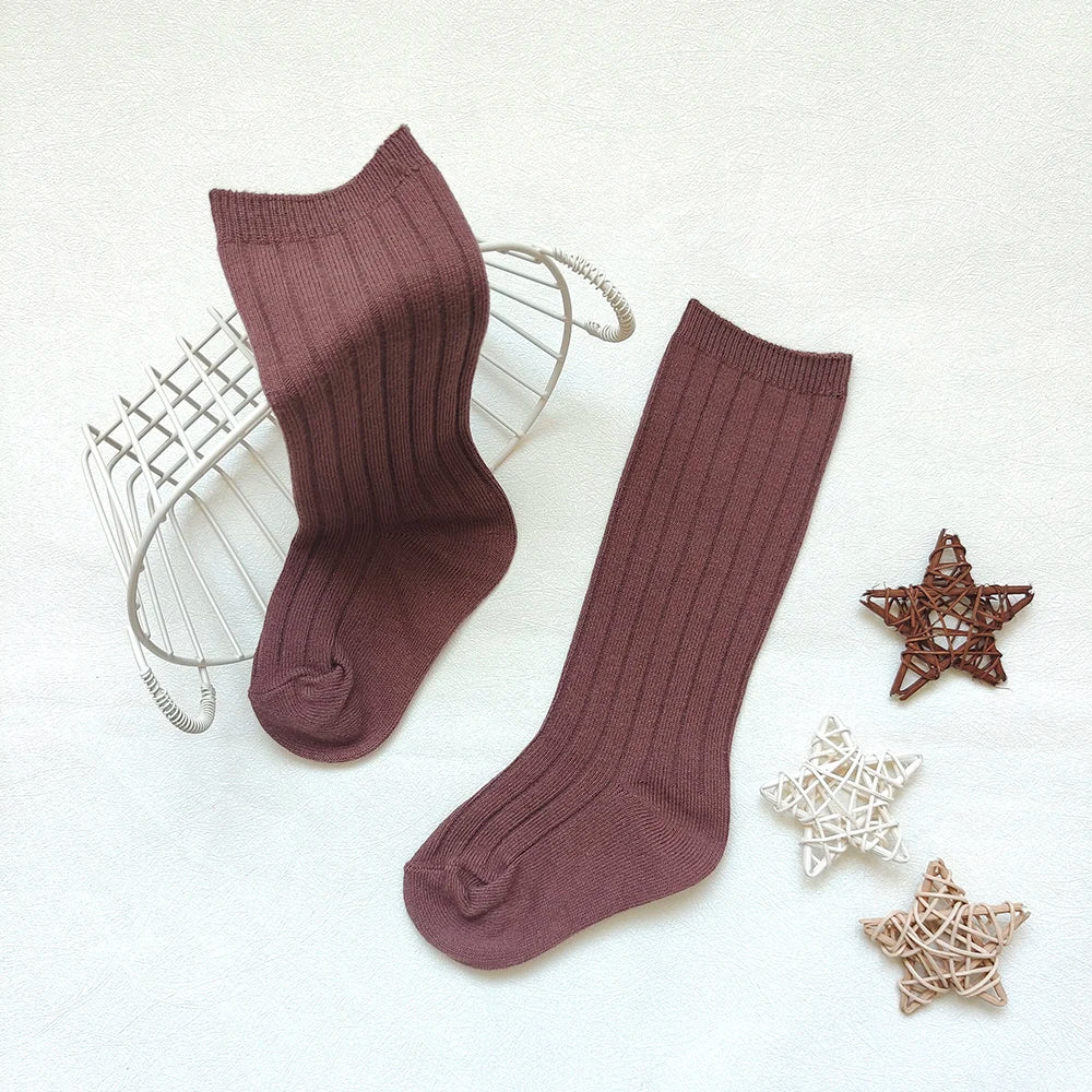 New Fashion Boys Girls Knee High Socks Cotton Breathable Stripe Kids Casual Sock Children School Uniform Socks Baby Socken Long