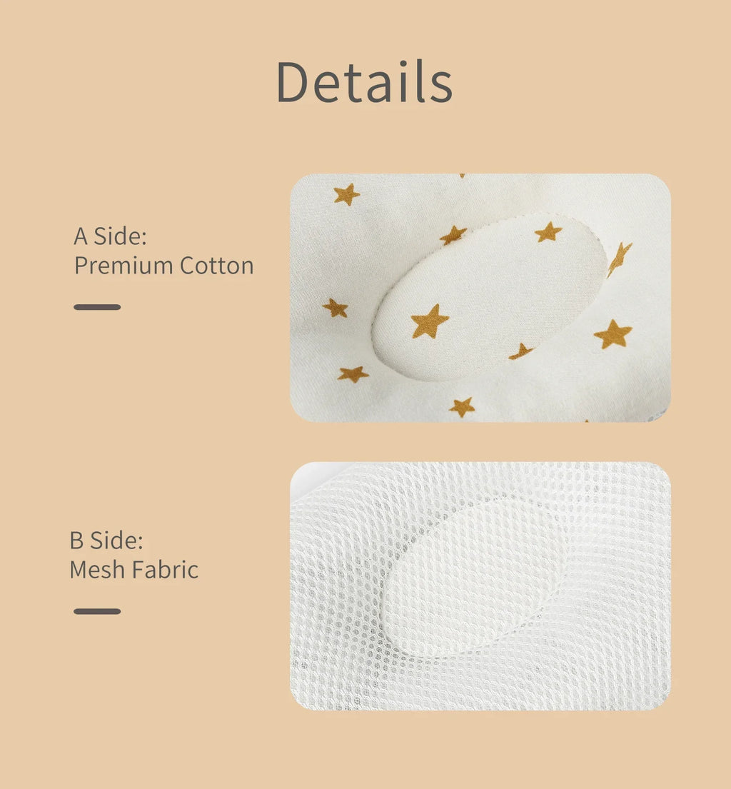 INSULAR Infant Head Pillows Baby Design Breathable Cotton Cushion Pillow