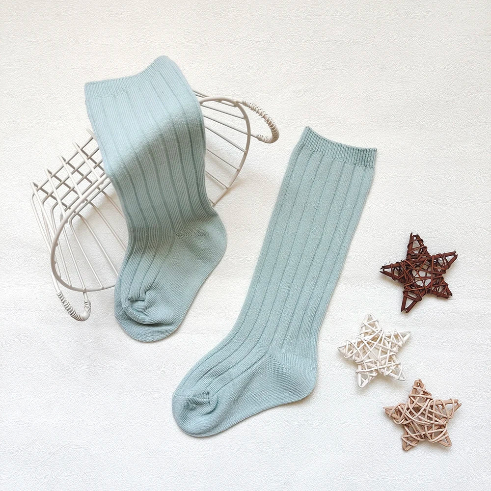 New Fashion Boys Girls Knee High Socks Cotton Breathable Stripe Kids Casual Sock Children School Uniform Socks Baby Socken Long