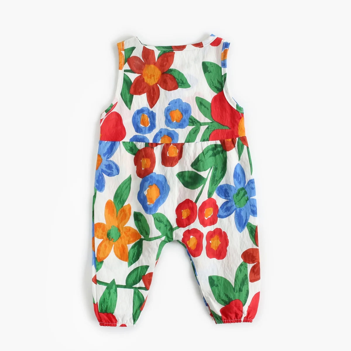 Baby Girls Printing Jumpsuits Flower Summer Rompers Cotton Toddler