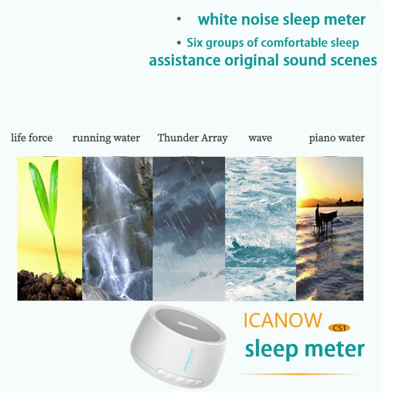 Household Portable Adult Baby Smart White Noise Sleep Machine with 30 Sounds and 36 Levels for Sleep Therapy