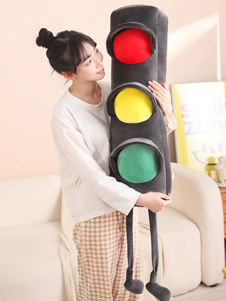 Lifelike Stuffed Signal Lamp Plush Toys Soft Traffic Light Toys For Children Funny Traffic Game Props Creative Home Decor