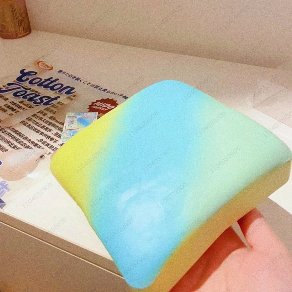 Tender Toast Squishy Mint Chocolate Toast Fidget Toy Soft Bread Squeeze Toy ASMR Anti Stress Toys For Children Gift