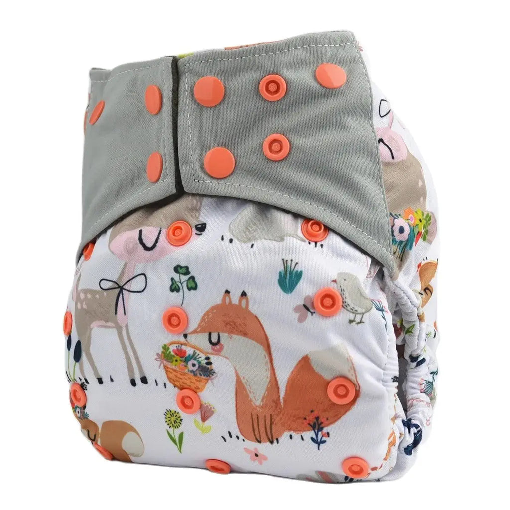 1 Baby Cloth Diaper Nappy Washable Reusable Double Gusset Bamboo Charcoal 3-15kg 8-36lbs NO INSERTS