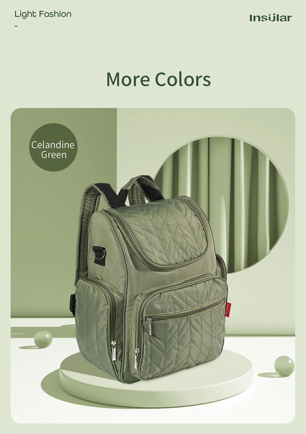 INSULAR Mommy Fashion Backpack Lady Double Shoulder Bags Baby Nursing Diaper Packs Large Capacity For Business Laptop Waterproof