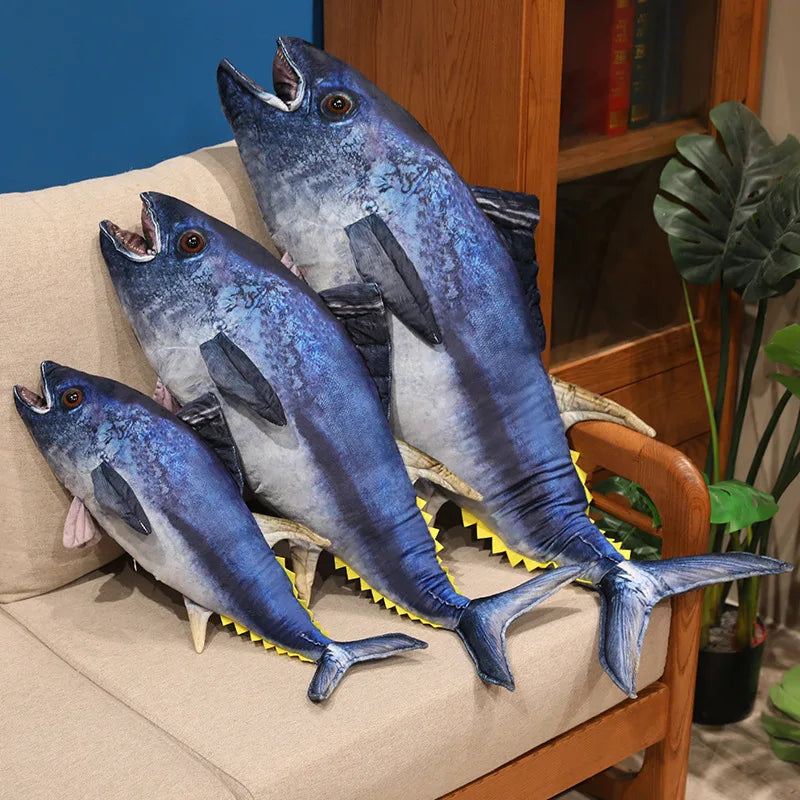 Hot Wholesale Stuffed Fish Throw Pillow 55/75/95cm 3d Simulation Tuna Plush Toys Creative Sofa Pillow Cushion Gift Kids Toy