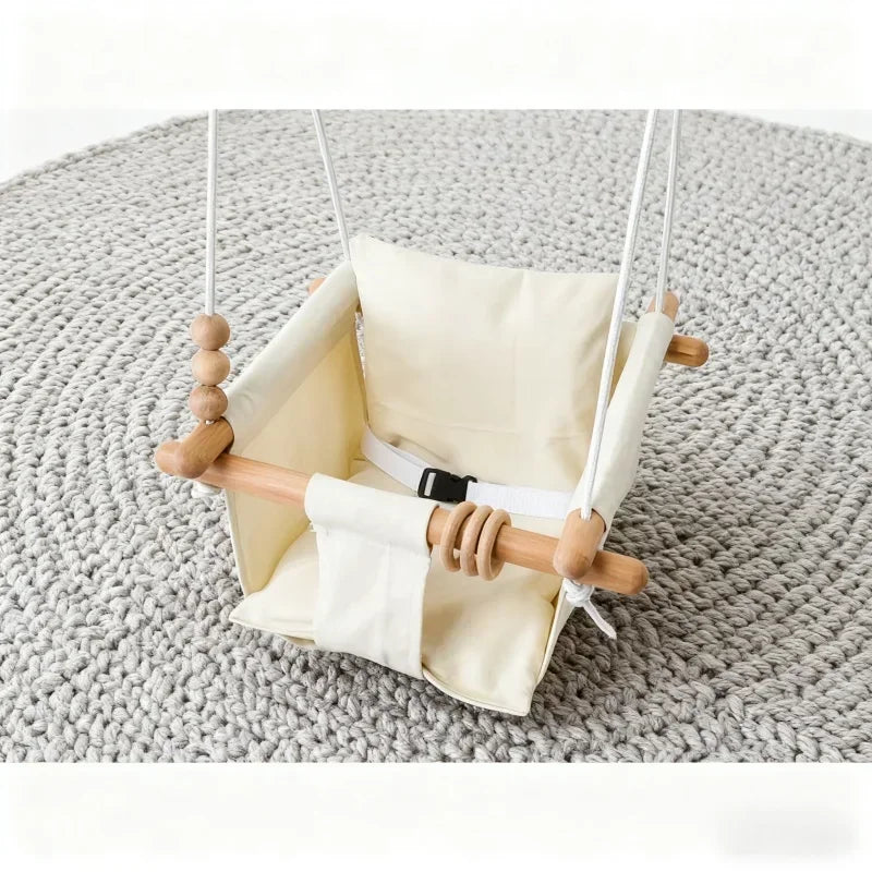 Toddler Hammock Swing Canvas Cotton Material Indoor Outdoor Hanging Seat Safe Children Suspend Swing for Comfortable Play Rest