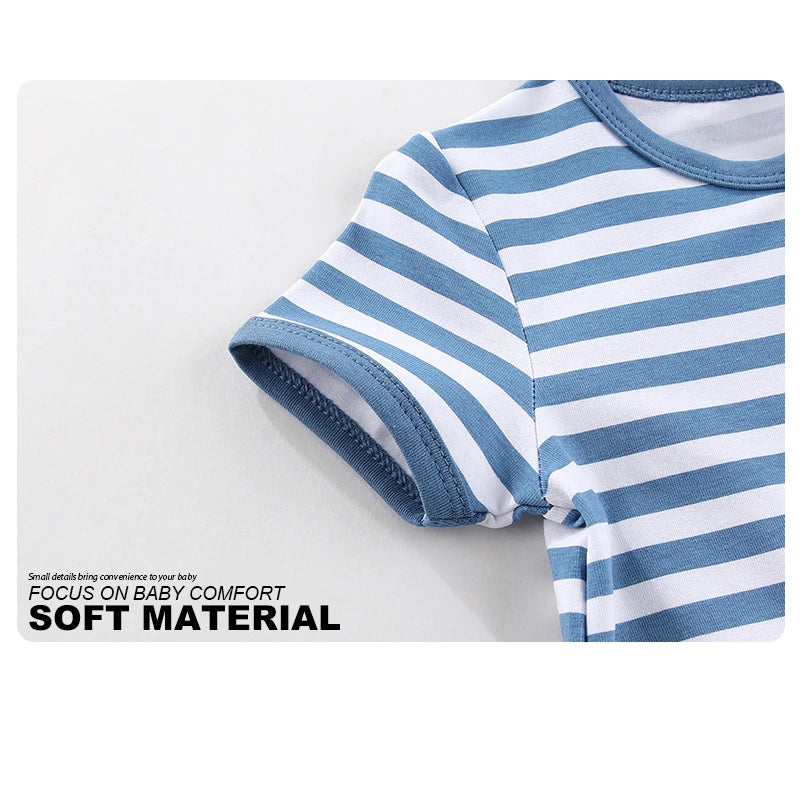 2-Pack Simple Fashion Baby Unisex Jumpsuits Summer Short Sleeve Newborn Boy Girl Zipper Rompers 0-24 Months Infant Clothes