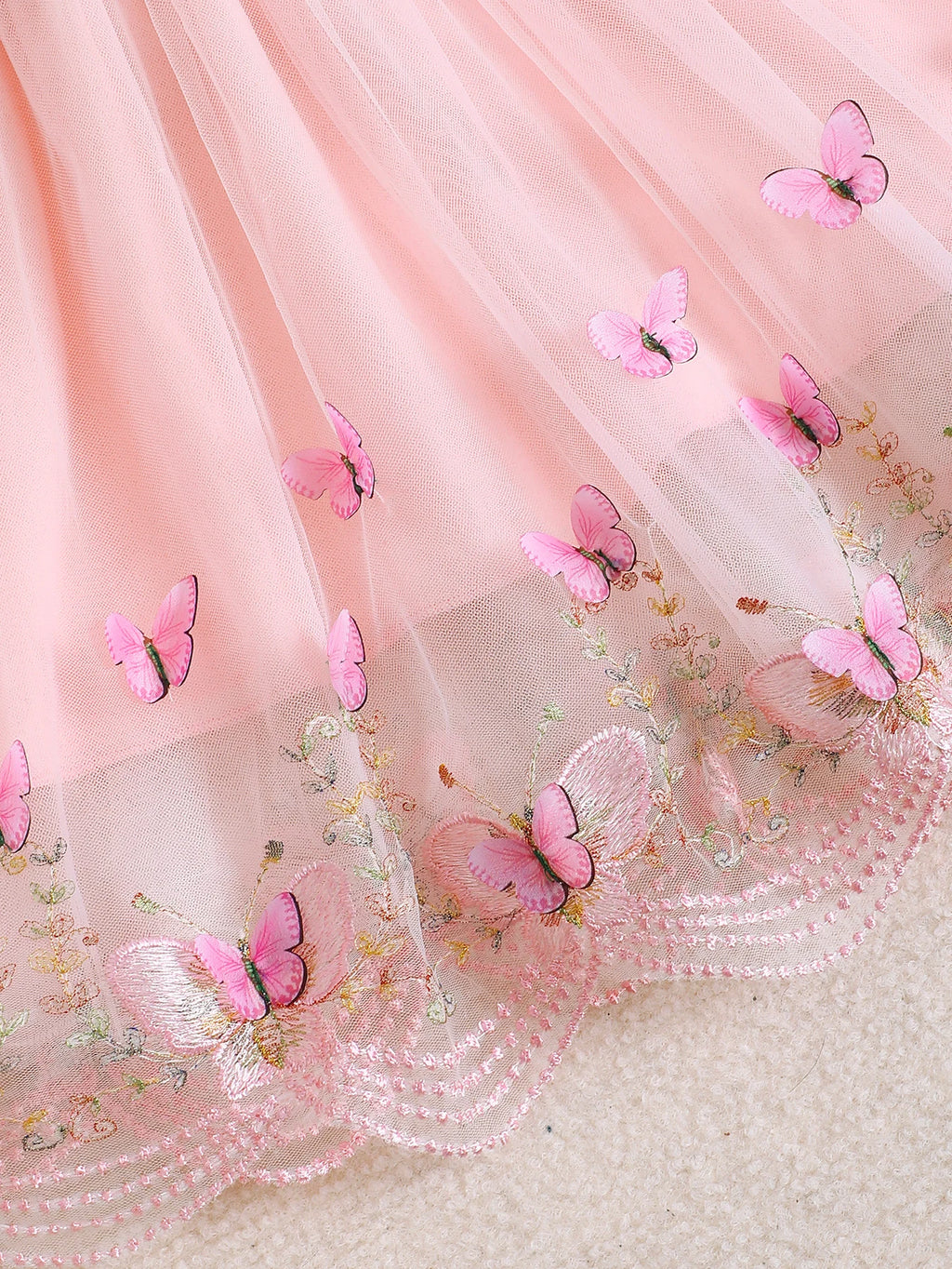 0-3 Year old Girls' Dress Embroidered Flower Tulle Fashionable Princess Dress Summer festival Party Little girl butterfly Dress