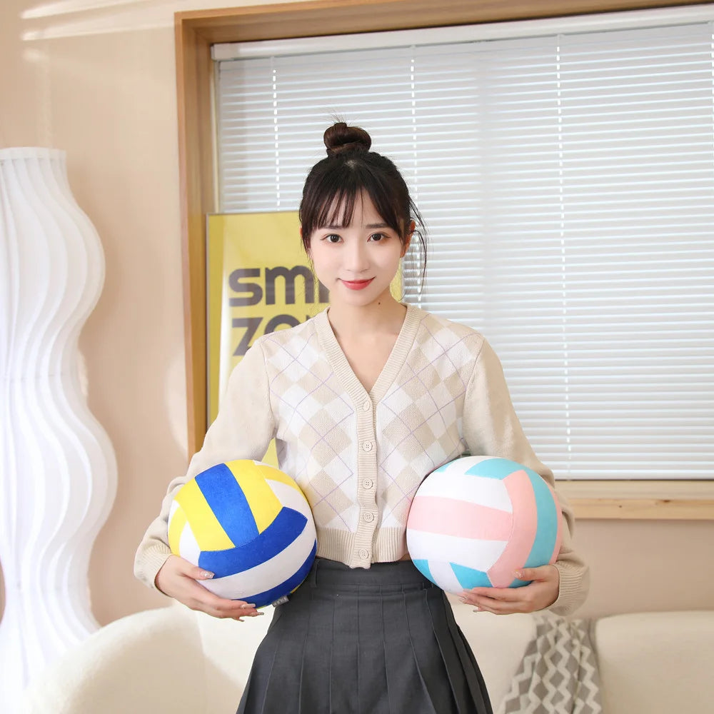 Hot Sale Kawaii Simulation Volleyball Plush Toy Cute Volleyball Props Pillow Accompany Kids Soft Gifts for Girls Boys Room Decor