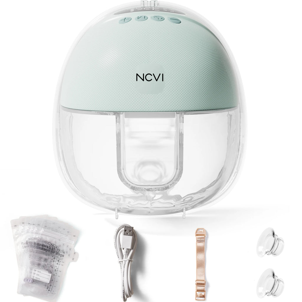 NCVI Electric Breast Pump, Hands-Free Breastfeeding Pump with 4 Modes & 9 Levels, Low Noise, 19/21/24mm Flanges