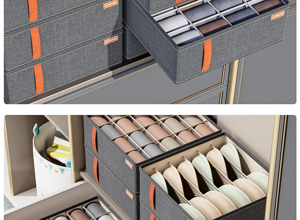 Oxford Cloth Underwear Storage Box 20/7/6 Grids Socks Panties Drawer Organizer Multi-function Home Wardrobe Assortment Boxes