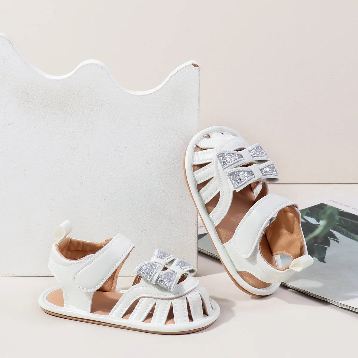 2025 Spring And Autumn Baby Girls First Walking Indoor Outdoor Toddler Shoes For 0-18M Baby Princess Sandal PU Leather TPR Sole