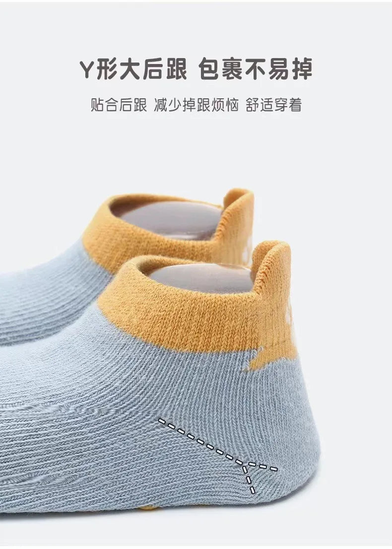 Non Slip Baby Toddler Socks Soft Anti Skid Floor Socks for Newborns and Infants With Rubber Grips For 0-5Years Cotton Baby Socks