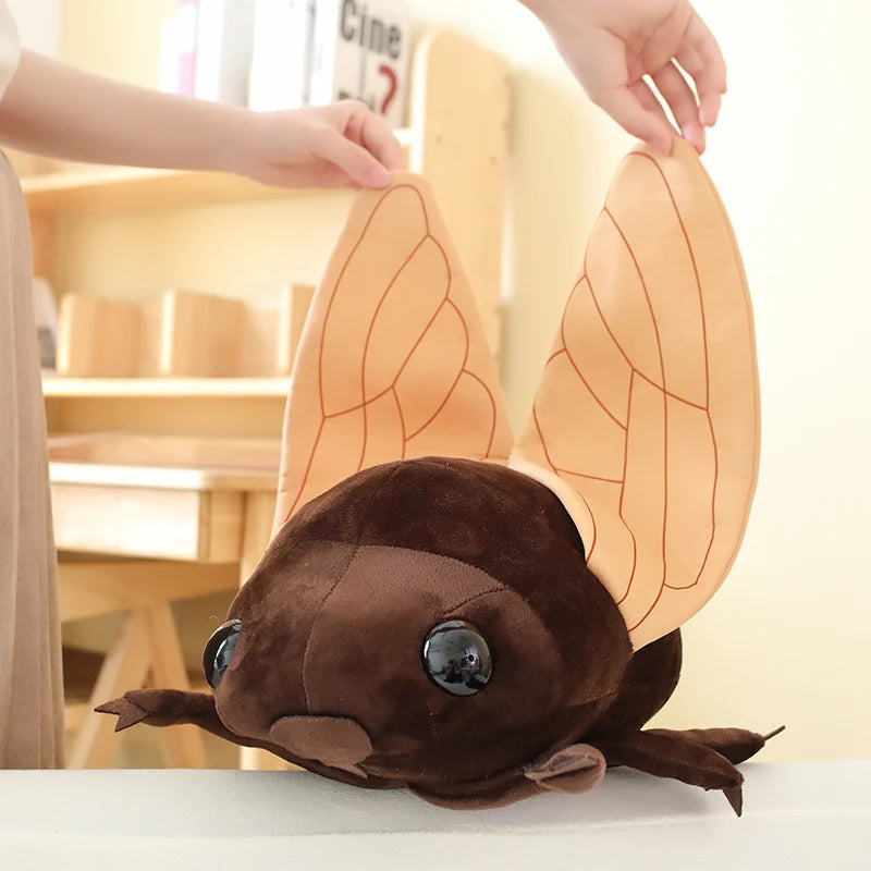 48cm Creative Simulated Insect Doll Plush Toy Stuffed Animal Soft Cicada Pillow Gifts for Boys Children Friends Prank Toys Decor