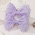 2Pcs Exquisite Princess Bow Hair Clip Set 4.72 Inches Diamond Sets Bow Children's Hairgripes Ladies' Sweet Ponytail Hair Clip